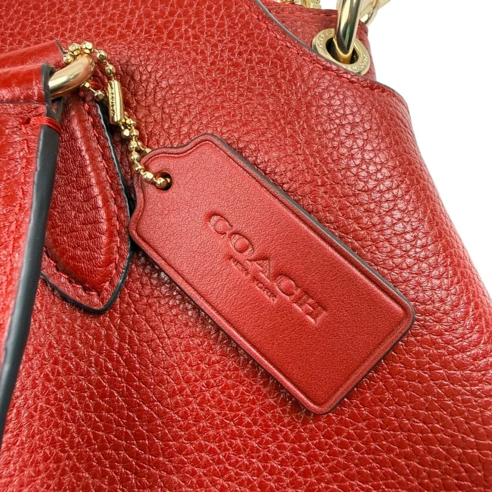 Coach Red Pebbled Leather‎ Satchel Crossbody Purse A2331-1317 Vintage Style